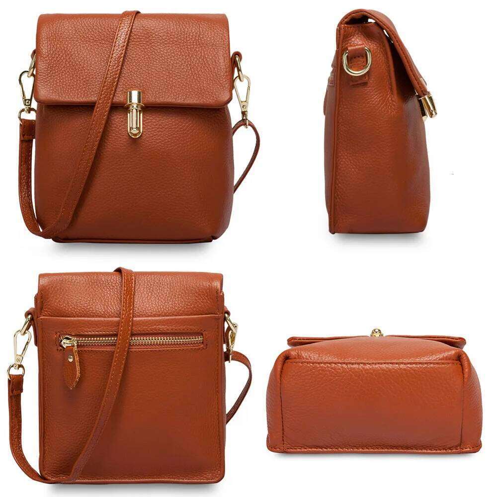 Zency 100% Genuine Leather Fashion Women Messenger Bag Practical Phone Purse Girl's Small Flap Bags Lady Shoulder Handbag