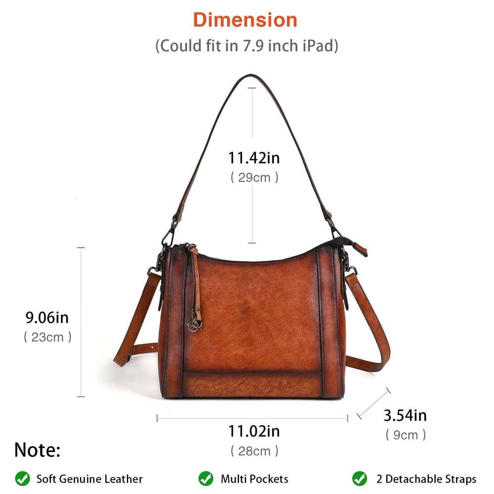 MOTAORA High Quality Genuine Leather Crossbody Bags For Women Satchel Purse Hobo Handbags Ladies Vintage Shoulder Bag 2025 New