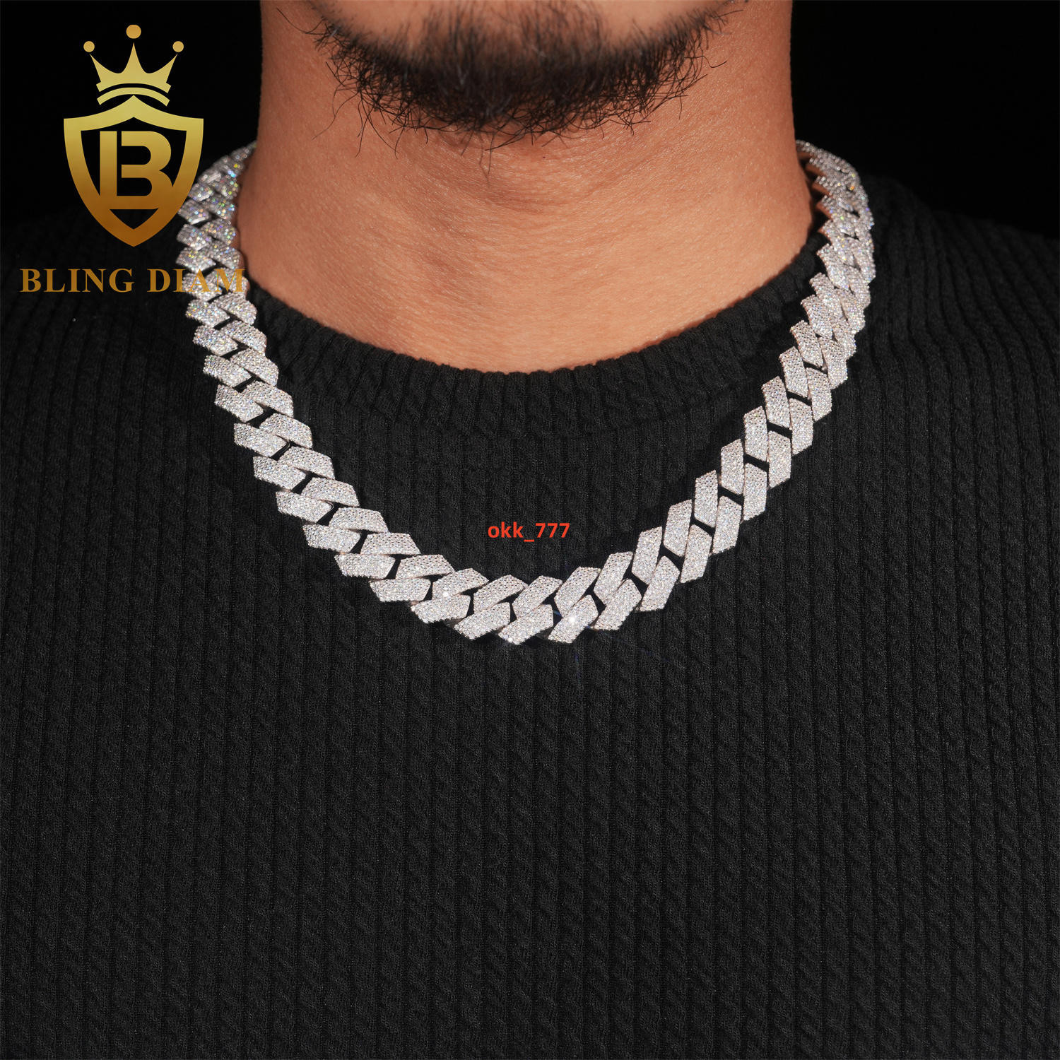4Rows 15mm Hip Hop Jewelry Cuban Llink Chain 925 Silver Moissanite Cuban Link Chain Bracelet Pass Diamond Tester