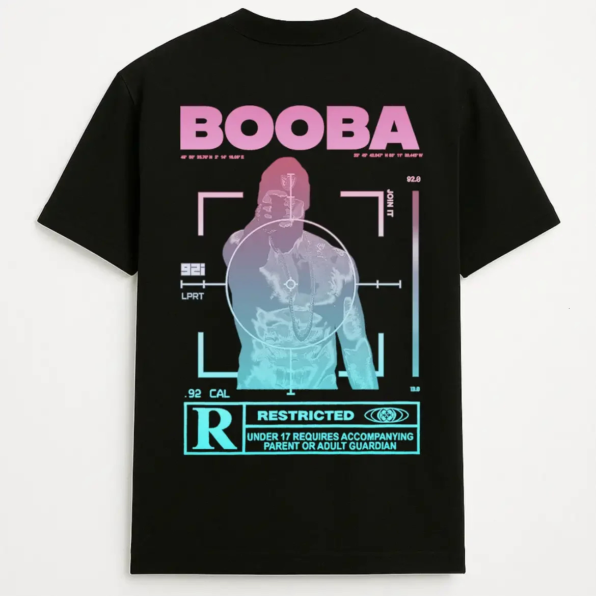 Summer in Mens WomensTshirt Boomba 92i Thermal Imaging Print Shortsleveed Cotton Jersey Top Hiphop Y2K Streetwear 250820