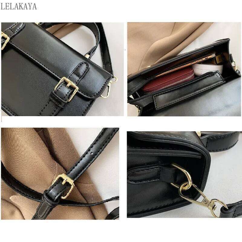 Vintage Fashion Square Tote New High Quality Shoulder PU Leather Handbags Women Portable Crossbody Messenger Bags