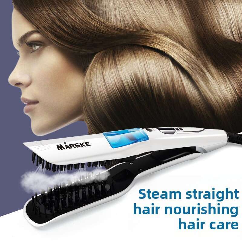 Steam Straightening Brush Ceramic Electric Straightener Wet And Dry Dual-Use Negative-Ion Hair Spray