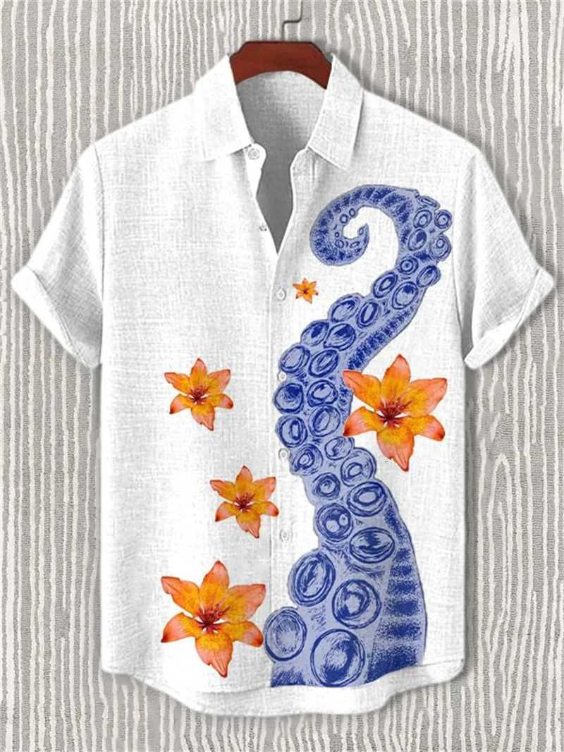 2025 Summer Fashion Stripe Printed Mens Printed Short sleeved Shirt Street Daily Business Casual Mens Shirt Top Y250819