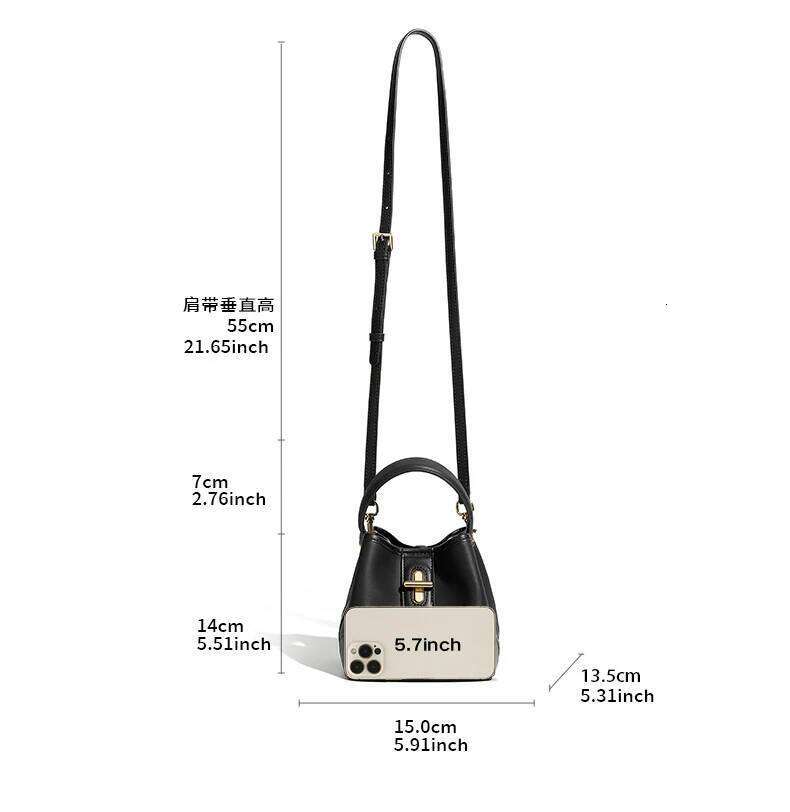 Designer Bags Popular Fashion Designer Women's Crossbody Bag Genuine Leather Handle Bag Lock Buckle Small Bucket Cowhide Shoulder Bags Luxury Bag