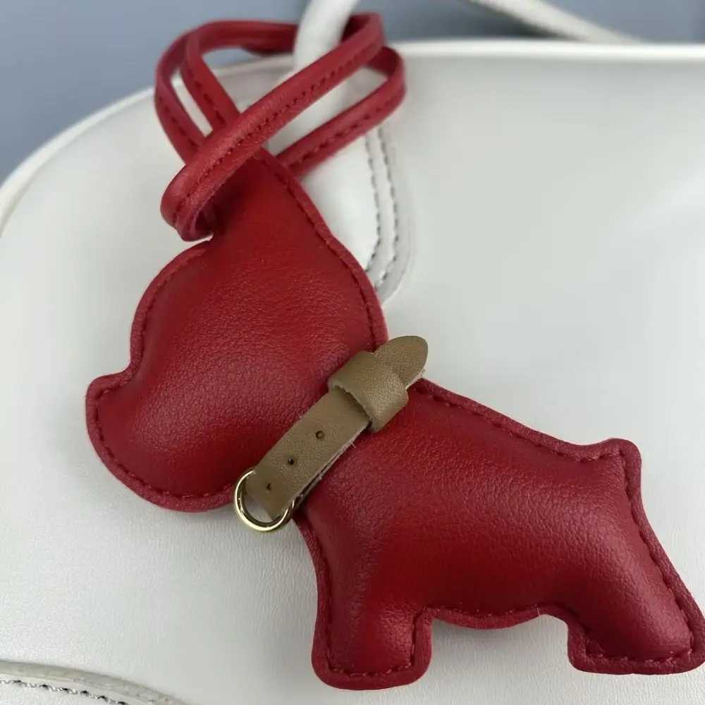 Mini PU Leather Bulldog Bag Charm - Leather-Look Str Pendant for PursesXJ250820