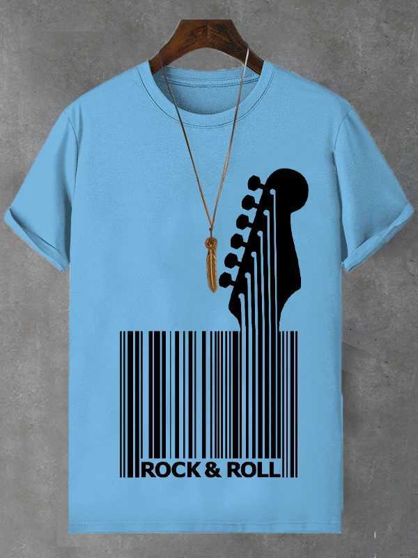 Summer New ROCK ROLL T-shirt Mens Sports T Shirts Guitar 3D Printed Short-sleeved Casual Oversized T-shirt Street Clothing Y250819