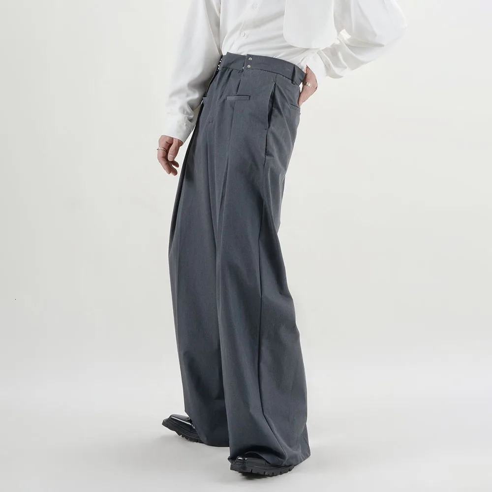 Suit Pants Mens Dress Loose Oversized Wide Leg Summer Casual Straight Retro Mopping Trousers Formal 250808