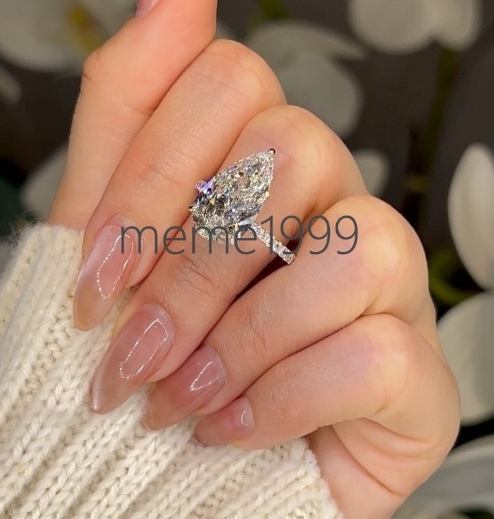Luxury 10K 14K 18K White Gold CVD Lab Grown Diamond 5CT IGI Certificated Pear Cut Women Engagement Wedding Ring