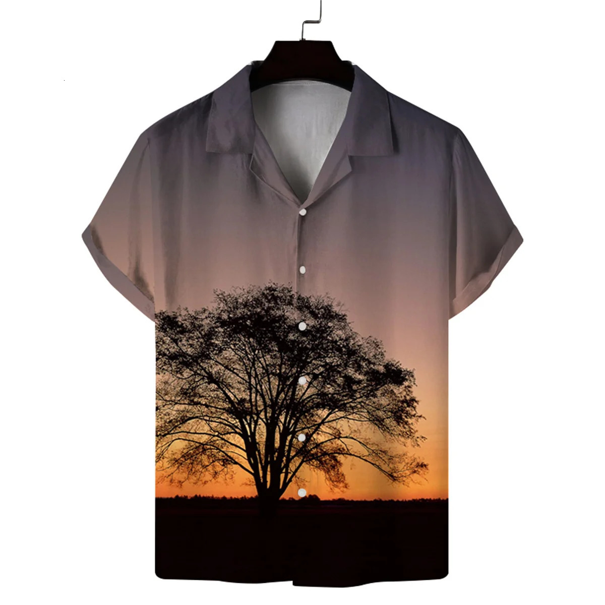 Summer mens personalized shortsleeved shirt printed Cuban casual Hawaiian collar beach 250808