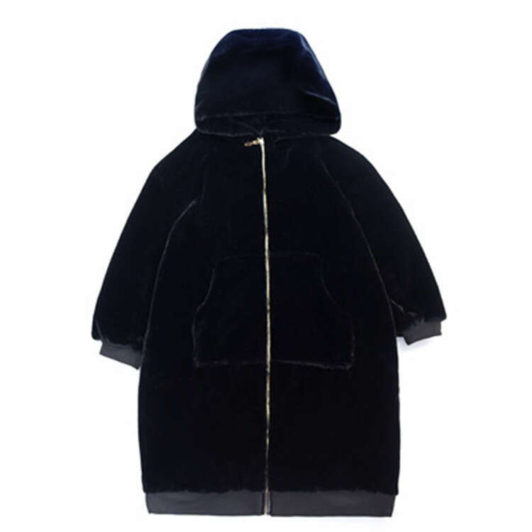 Women's Hooded Faux Fur Coat, Mid Length Coats, Loose Plush, Thickening, Warm, Casual, Fashion, Autumn, Winter, New, 2025