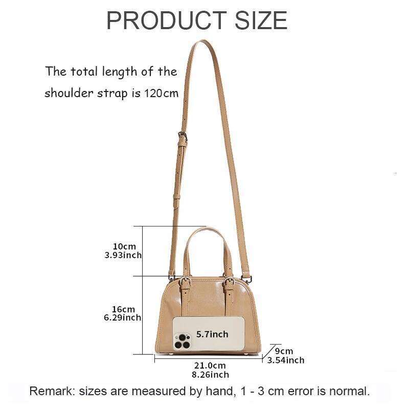 Designer Bags New Lady Solid Color Real Cowhide Leather Bowling Handbag Women Versatile Commuting Small Exquisite Portable Shoulder Bags Luxury Bag