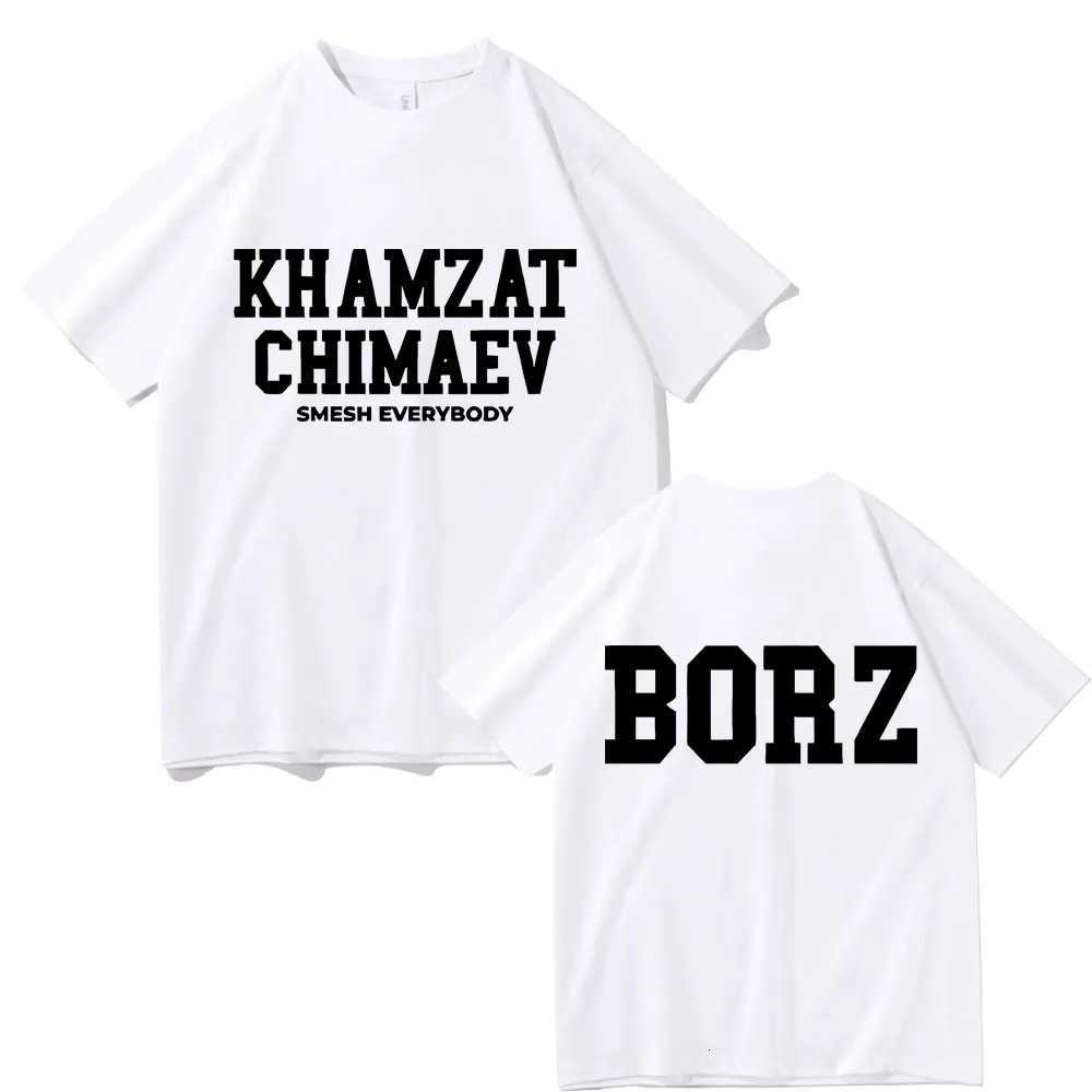 Khamzat Chimaev Double Sided Print T-shirts Men Women Fashion Casual Oversized T Shirts Mens Hip Hop Vintage Streetwear Y250819
