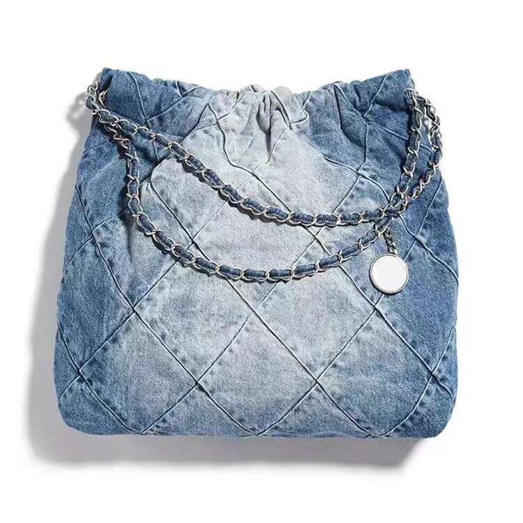 Designer Bag Tote Shoulder Bag Ins Internet Celebrity Same Style Casual Versatile Washed Denim Quilted Chain Trash New Women S