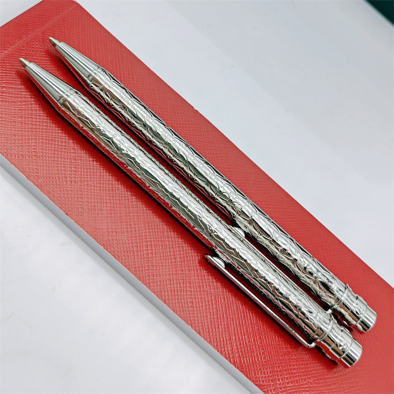 AAA Quality Silver Metal Luxury Design Mini Fine Ballpoint Pens Ca Writing Stationery School Office Supplies Ink Smooth
