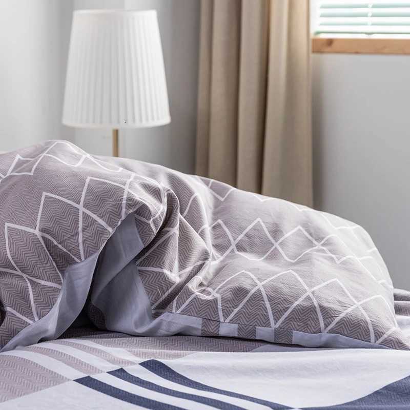 Striped Printing 100% Cotton Duvet Cover Set 1PC Duvet Cover 2PC case Cotton Soft Skin Friendly Bedding Set for Bedroom Y250819