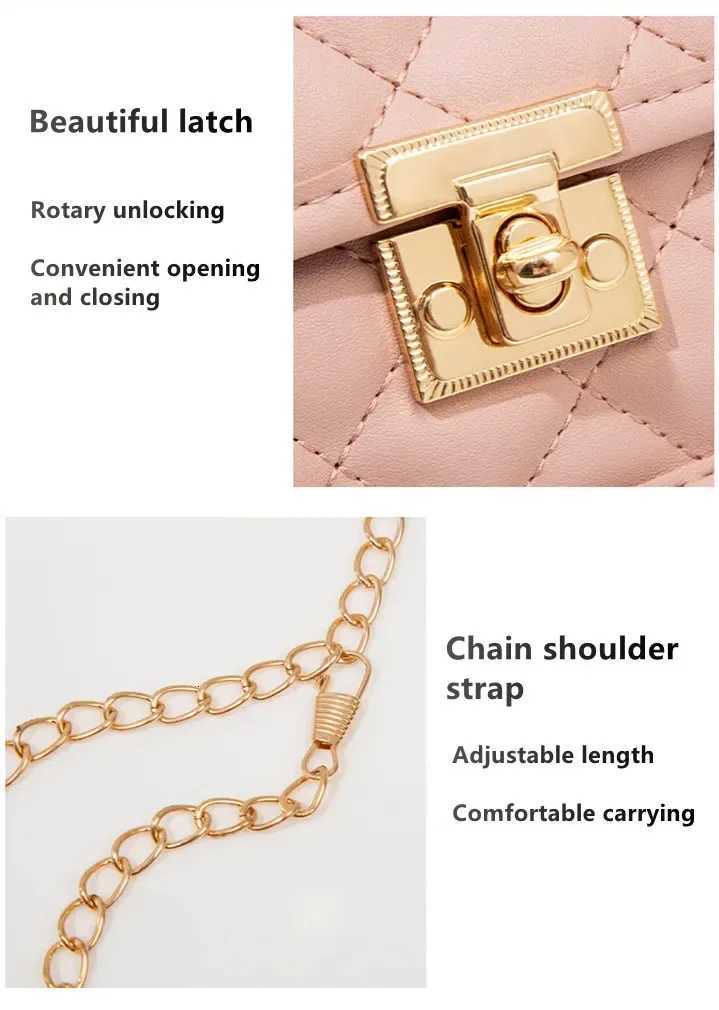 New Fashion Female Shoulder Bag Rhombus Embroidered Solid Color Chain Womens Shoulder Crossbody Casual Trendy Phone Bag Y250819