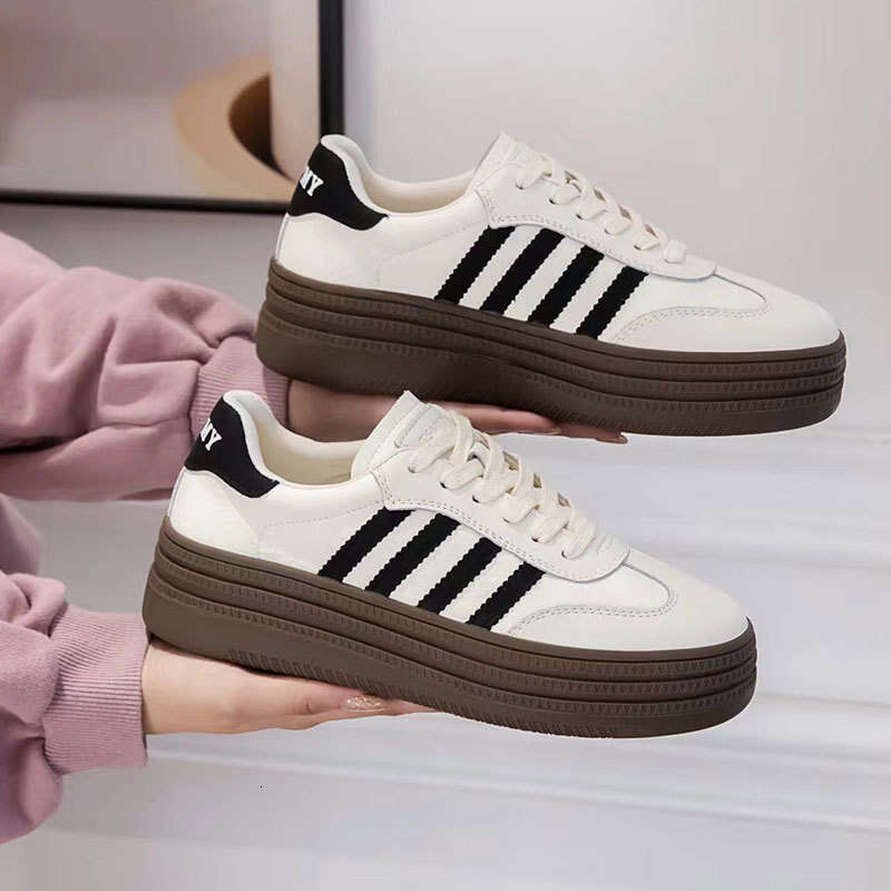 Dexun Shoes for Women 2025 Summer and Autumn New Genuine Leather Versatile Lightweight Height-Increasing Forrest Gump Sports Casual White Sneakers