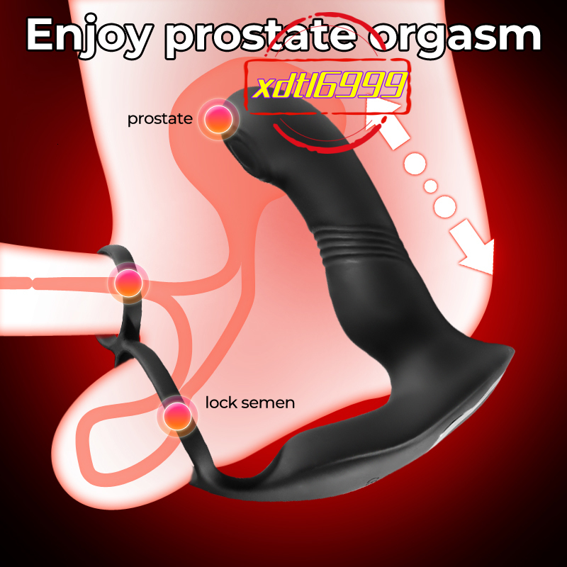 Male Sex Toy APP Remote Control Fully Waterproof Electric Anal Plug with 9 Frequencies Thrusting SlapSex toy