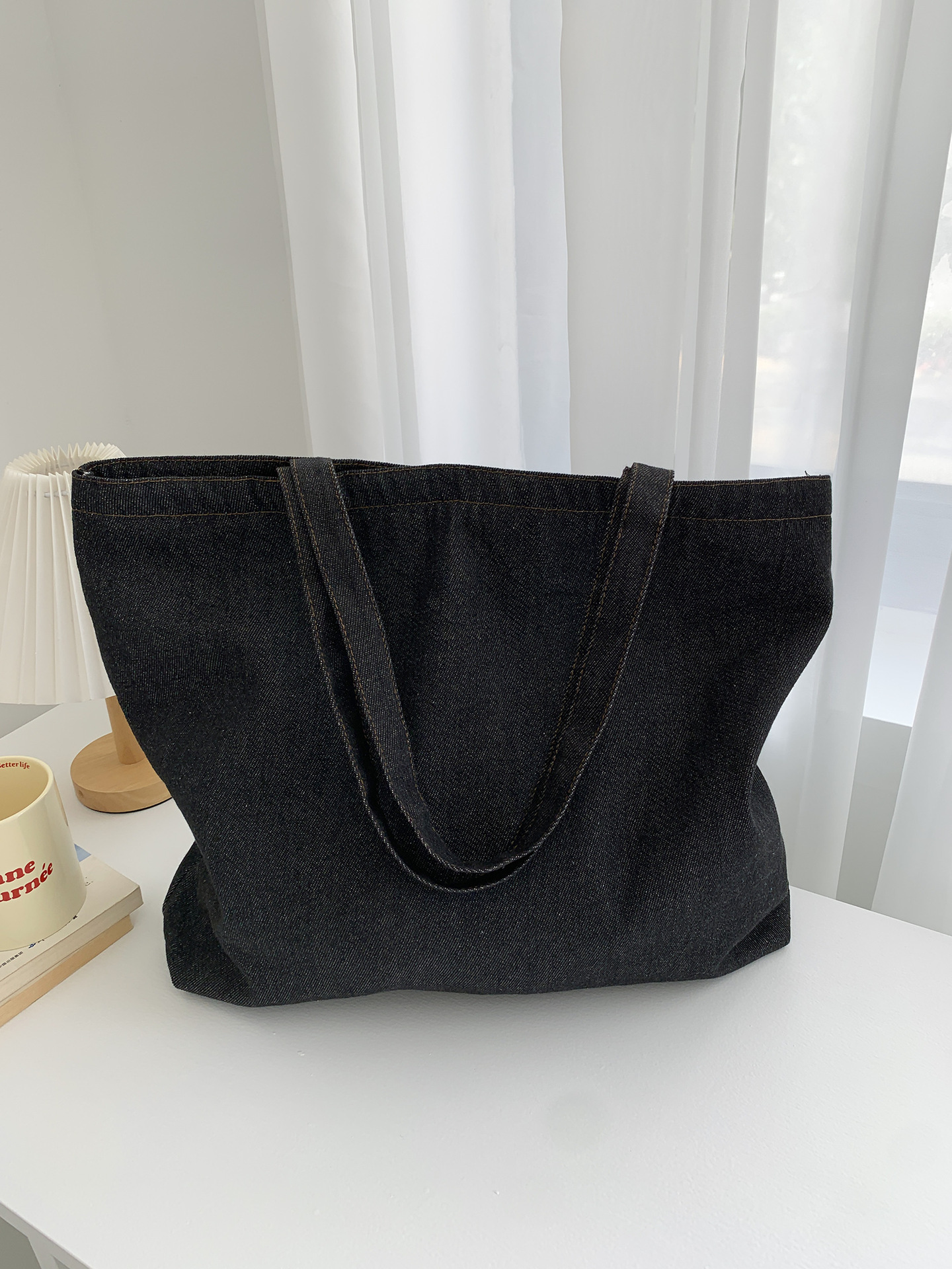 2025 Autumn Blank Solid Color Cowboy Bag Large Capacity Handbag Lazy Style Handbag Fashion Retro Minimalist Style Shoulder Bag Women's Crossbody 