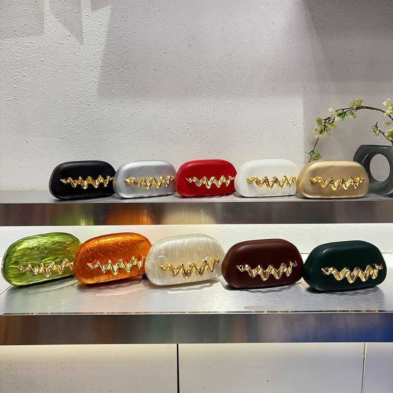 Glossy Elegant Marble Pattern Wave Evening Bag Light Luxury High-End Clutch Crossbody Bag