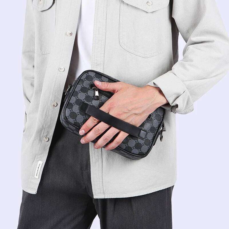 Square leather men's shoulder crossbody bags sacoches hommes for men designer bag handbag