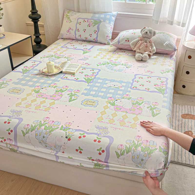 100% Cotton Bedsheet Adults Kids Fitted Sheet Skin-friendly Bed Cover Cartoon Style Bed Linen drap de lit(case Need Order) Y250819