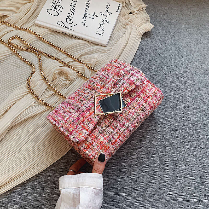 Woolen INS Women's New Trend Popular Korean Fashion Designer Bags Chain Shoulder Crossbody Bag