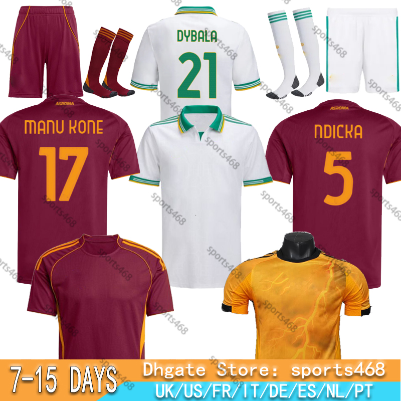 Soccer jersey 25 26 ROMA DYBALA MANCINI ABRAHAM E.LEFEE PAREDES ZALEWSKI EL SHAARAWY ROME instock 2025 2026 Men Kids footbalshirt