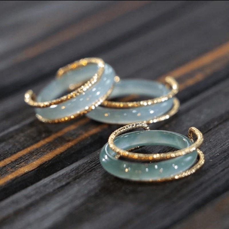 Chinese Inspired Stacking Wedding Bands for Him/Her - Interlocking Jewelry Set