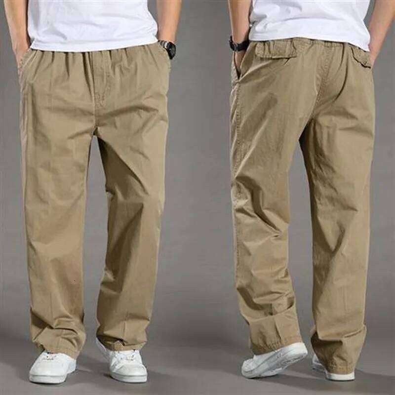 Summer thin cotton casual men loose straight leg 2024 new trend all matching men's long pants