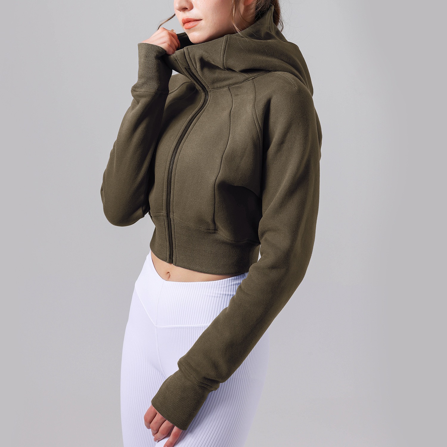Women's Autumn/Winter Yoga Jacket Hooded Sweatshirt with Loosely-Fitting Design for Sports & Outdoor Activities