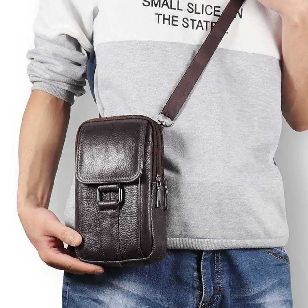Portable Crossbody Bags Cowhide Leather Men Messenger Bags Fashion Simple Multi-pockets Casual for Outdoor Sport Y250819