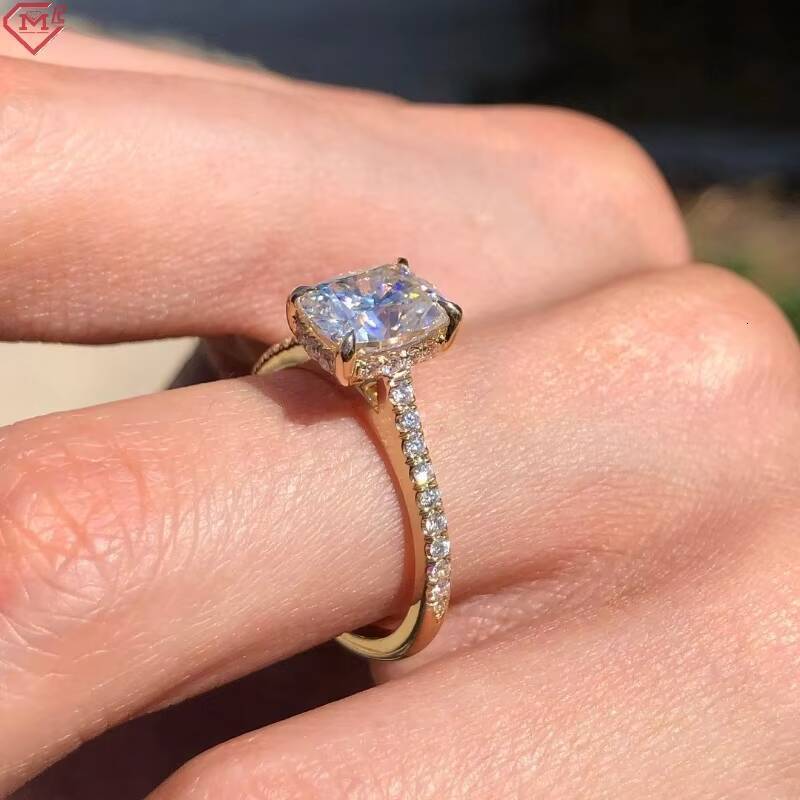 IGI CVD Lab Grown Diamond Ring Engagement Wedding 14k Gold 2ct VS1 Cushion Cut Diamond Rings