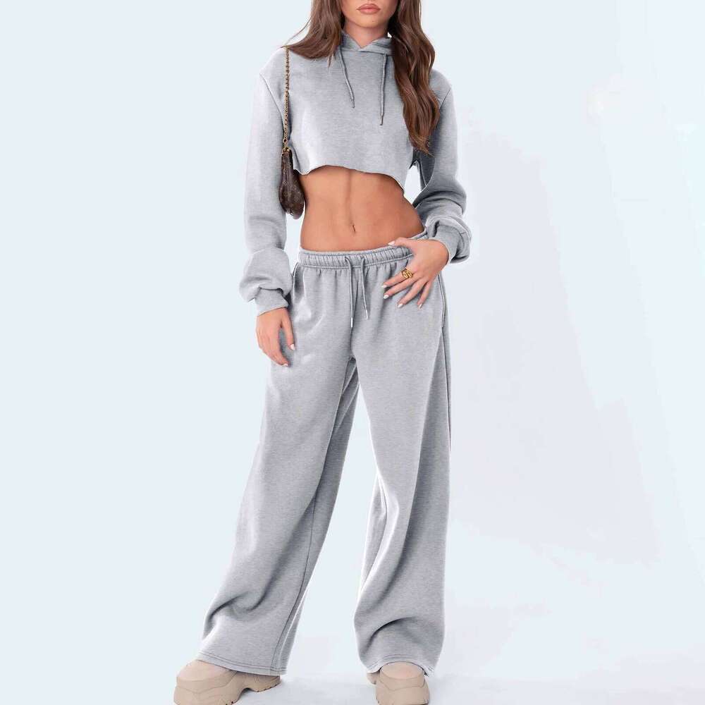 Fashion Women's Pants Joggers Sweatpants Solid Color Drawstring High Waist Wide Leg Trousers Streetwear Casual Outfits
