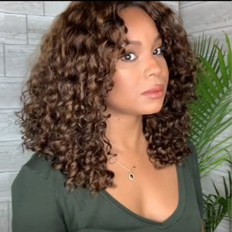 12 Inch Wholesale Bob Wig HD Fluffy And Afro-style Small Curly Wig For Black Women