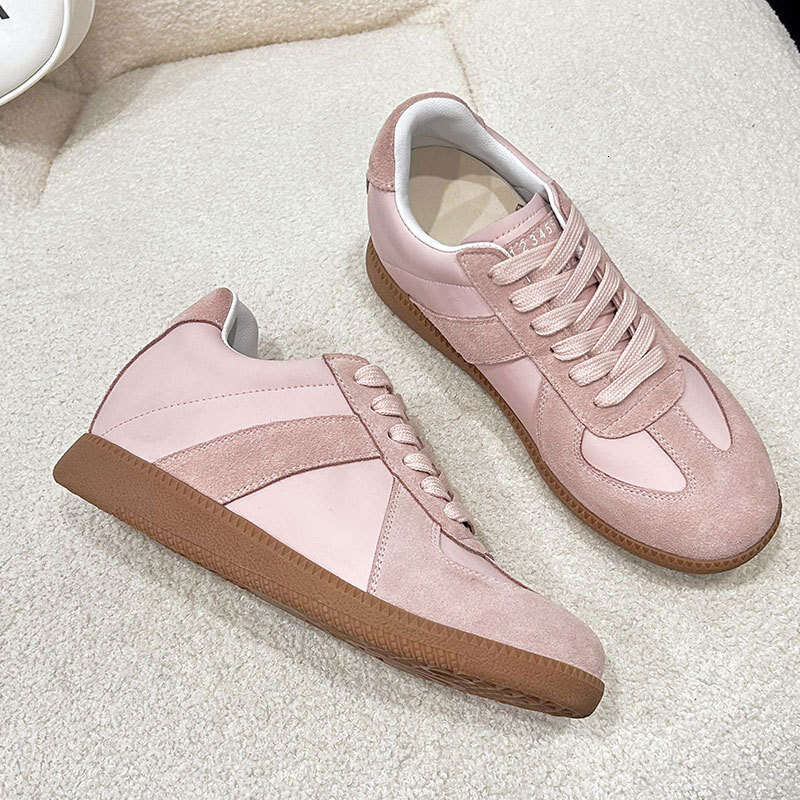Genuine Leather Height Increase German Training for Women Silver White Shoes 2024 Summer New Style Inner Sheepskin Versatile Casual Sneakers