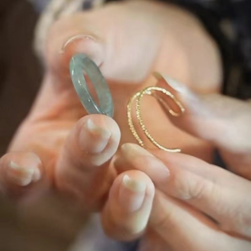 Chinese Inspired Stacking Wedding Bands for Him/Her - Interlocking Jewelry Set