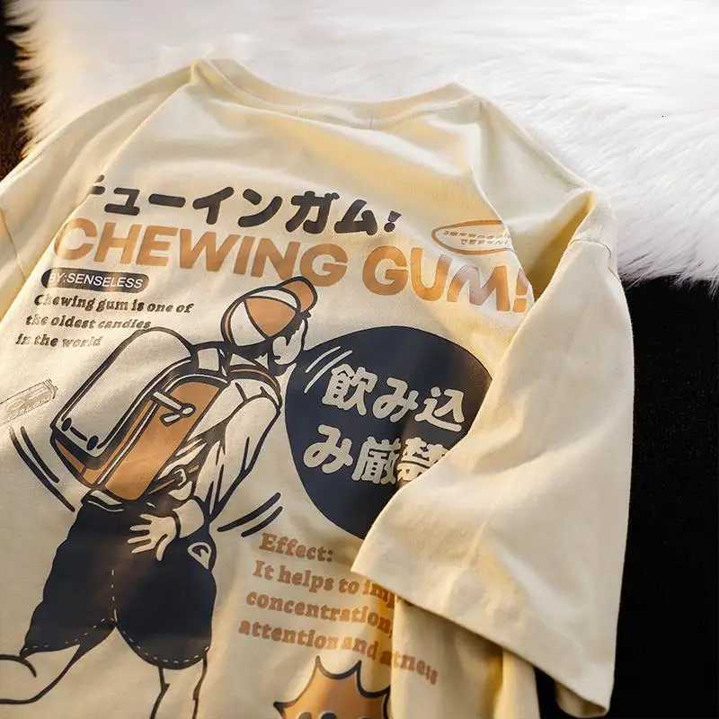 Heavyweight Pure Cotton Japanese Anime Printed Short Sleeved T-shirts For Men Women Loose Casual T Shirt Summer Trend Top Tees Y250819