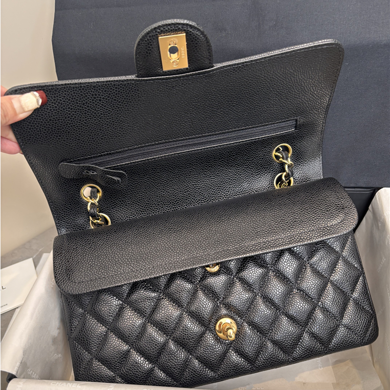 Designer bag 10A luxury bag 25cm Small checkered cowhide square bag chain crossbody bag shoulder bag women's armpit bag classic wallet flap bag