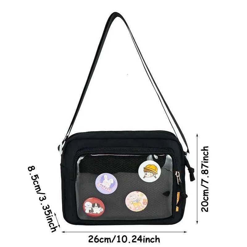 Ins Style Crossbody Bag with Transparent Badge Windows Korea Casual Phone Small Bag Anime Sling Bag Display Goods Bag Y250819