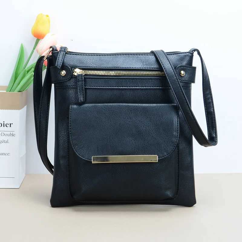 Vintage Solid Faux Leather Crossbody Bags For Women Square Flap Shoulder Bag Metal Decor Ladies Handbags Festival Gift Y250819