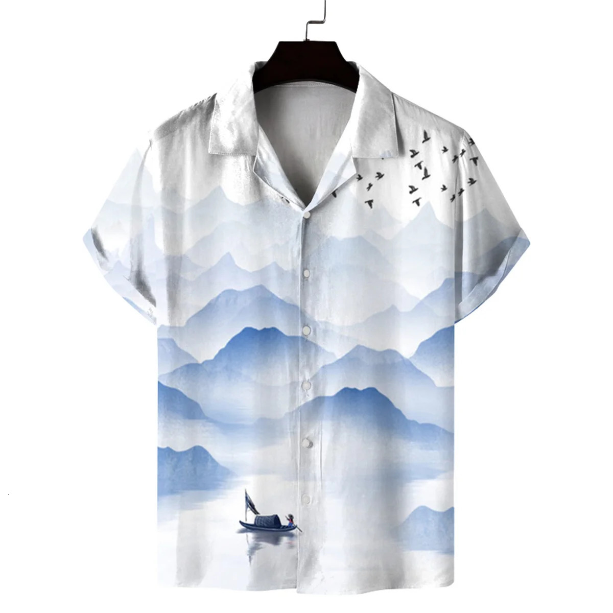 Mens summer Hawaiian casual fashion floral shortsleeved shirt mens printed Cuban collar personalized beach 250808