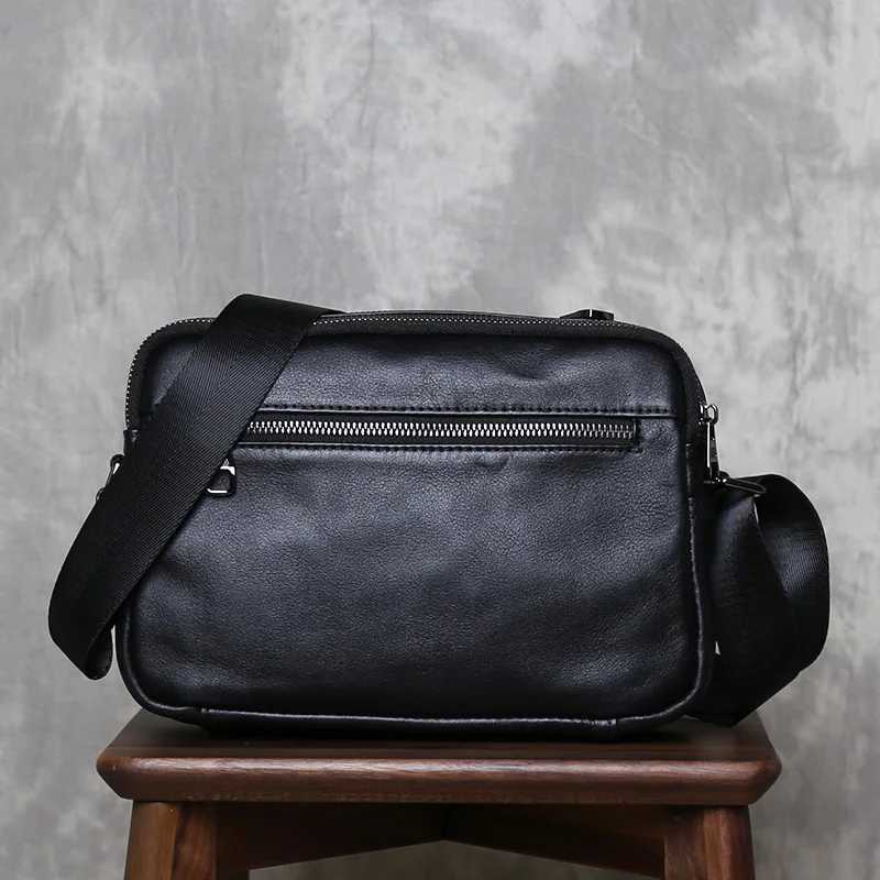 Mens Crossbody Bag Genuine Leather New Casual Backpack For Commuting Single Shoulder Bag Trendy Top Layer Cowhide Bag Y250819