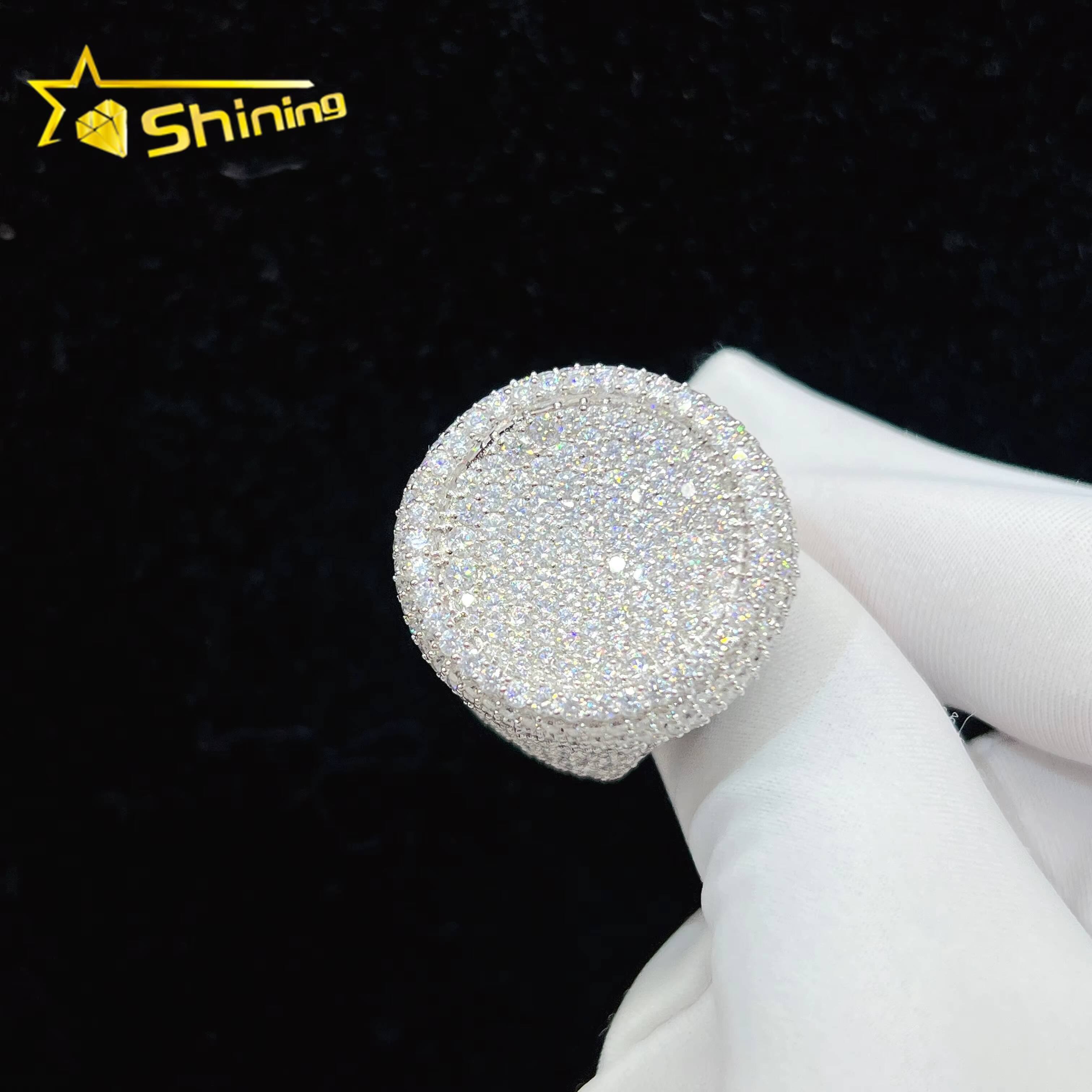 Hip Hop Fine Jewelry Passd Diamond Tester 925 Sterling Silver Iced Out VVS Moissanite Ring for Men