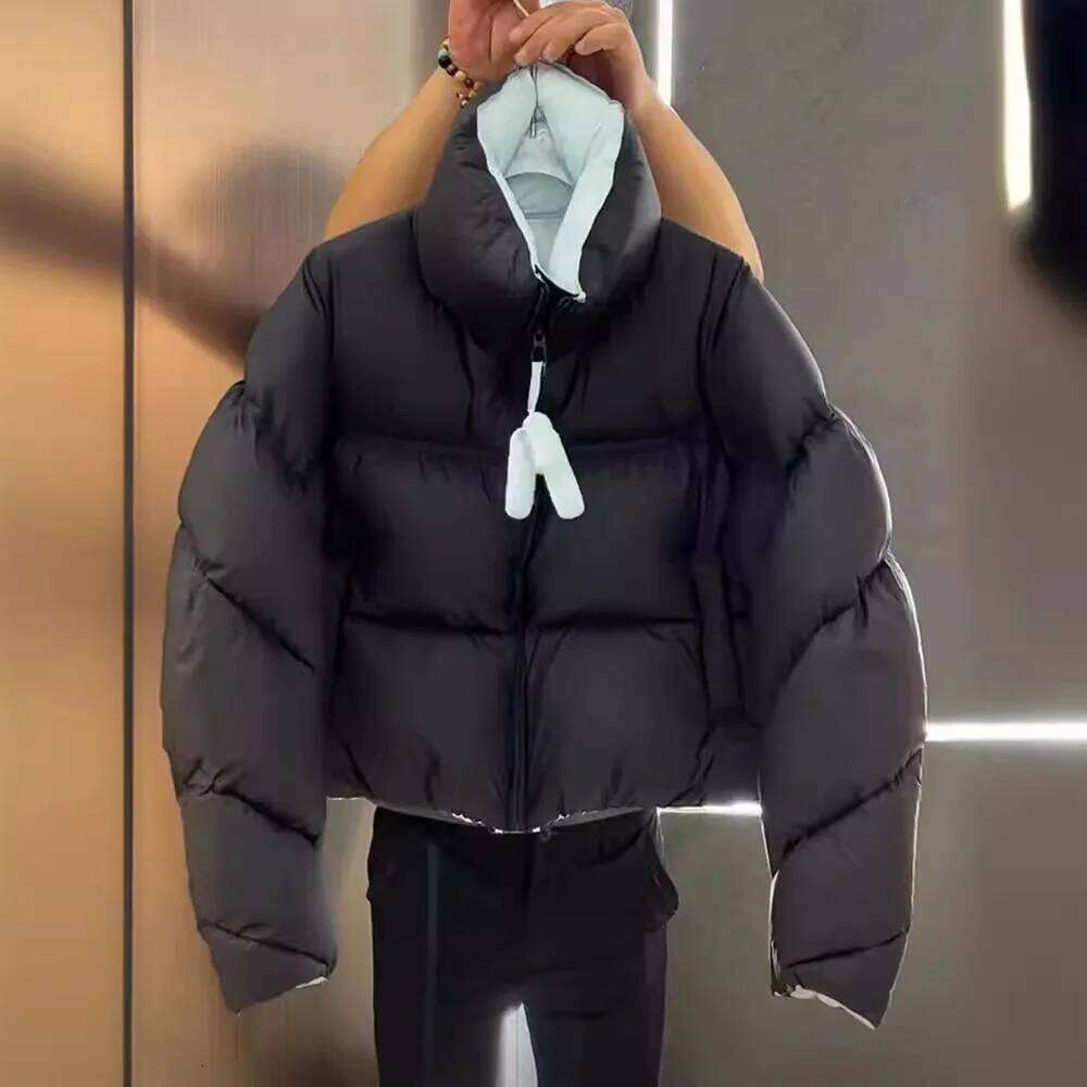 Winter Women Warm Stand Collar Windproof Short Jacket Thicken Fashion 90 White Duck Down Loose Parkas Coat Outwear