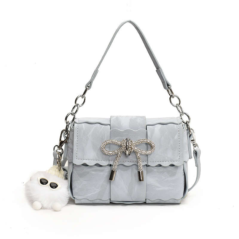 2025 Autumn New Fashion Bow Weaving Women's Crossbody Bag Simple Texture Small Square Bag Women's Crossbody Bag Designer Bag Women's Sh