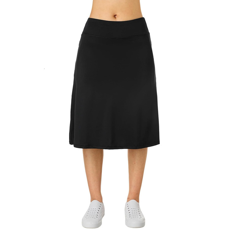 Women's Midi with Zipper Pockets,26" Knee Length Skorts for Women Athletic Swim Skirts