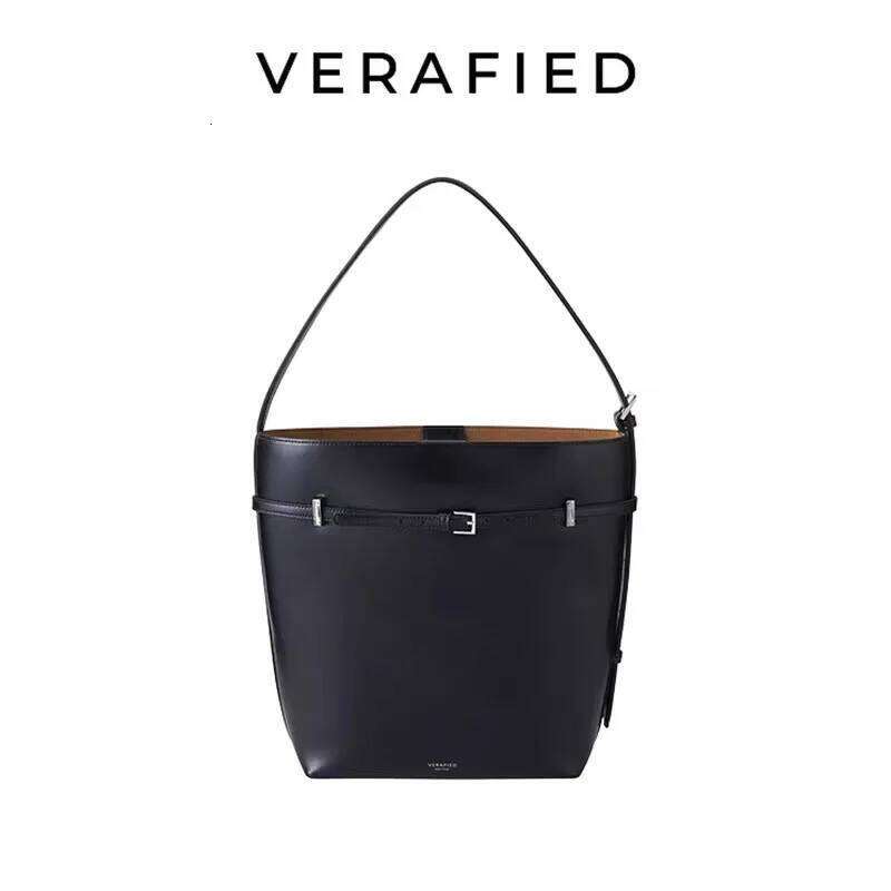 Designer Luxury VERAFIED Bucket Small Leather Shoulder Underarm Simple Retro Large Capacity Tote Bag