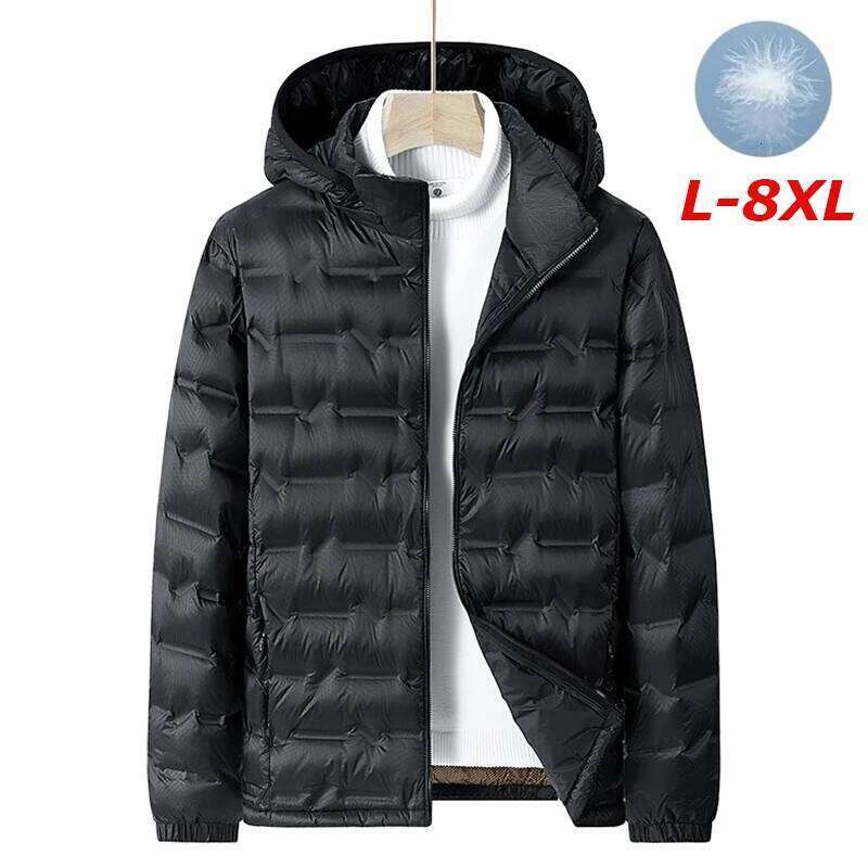 Winter New Men Hooded Waterproof Windproof Puffer Detachable Hat Coat Casual Lightweight Down Jacket Male