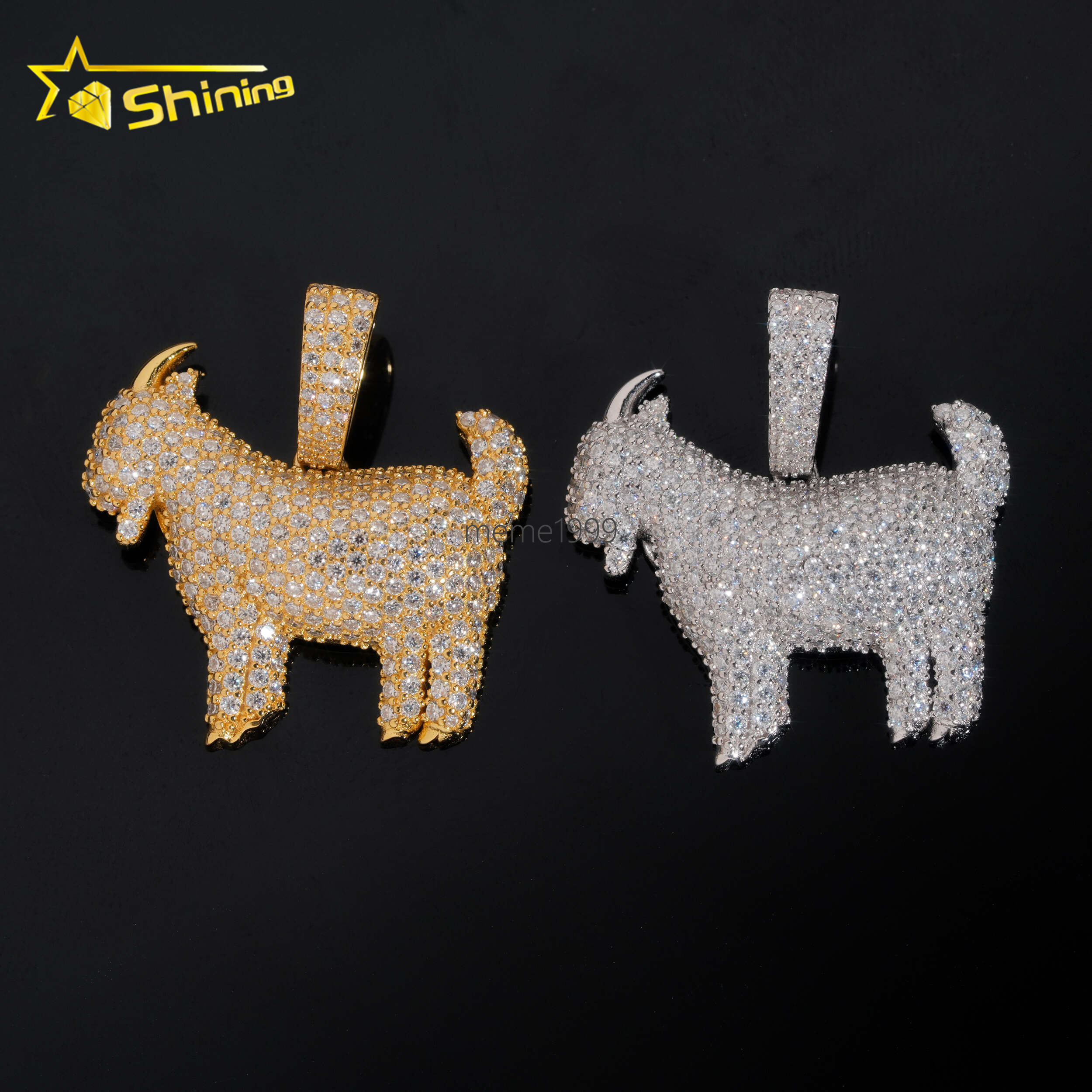 No Tarrifs USA Warehouse Stocks GRA Certificate Solid 925 Sterling Silver Hip Hop Iced Out VVS MoissanitePendant